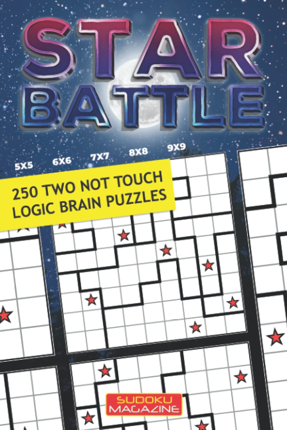 Star Battle: 250 Two Not Touch Logic Brain Puzzles