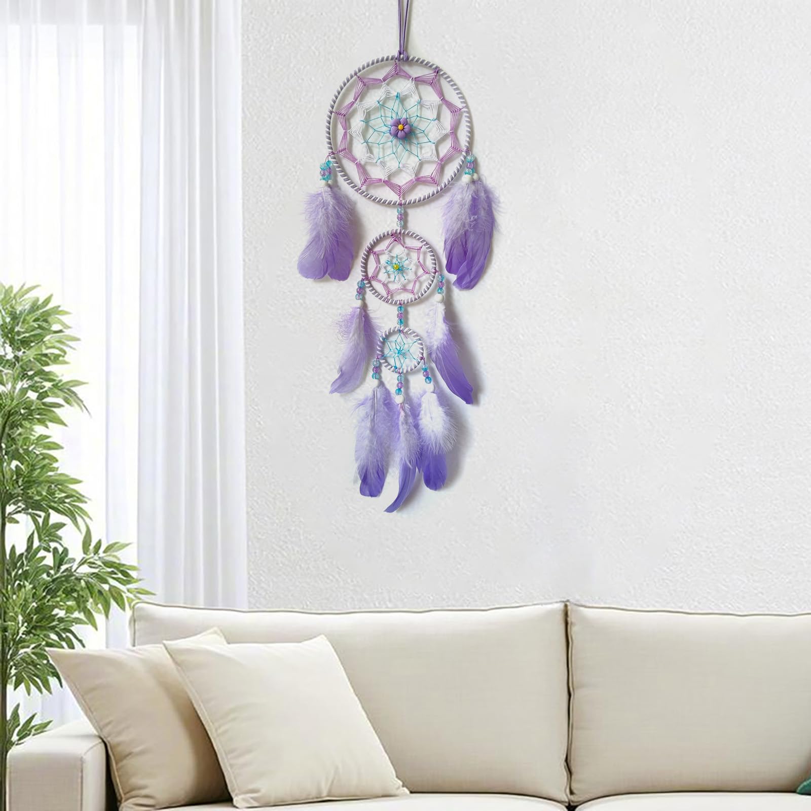 Amazon.com: SOYUZU Purple Dream Catcher Feather Dream Catchers