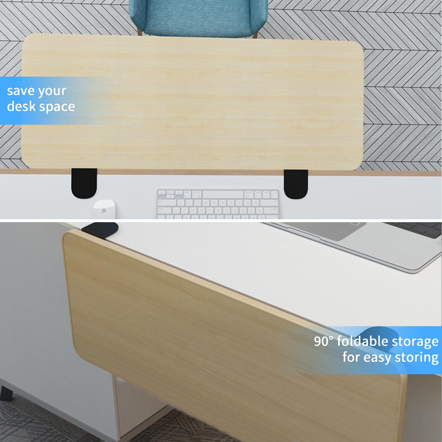Estensione ergonomica per scrivania – 52 x 25 cm, pieghevole a 90°, non necessita di foratura, prolunga da tavolo, estensione per tastiera, supporto per desk Extender (Oak, 52 x 25 cm)