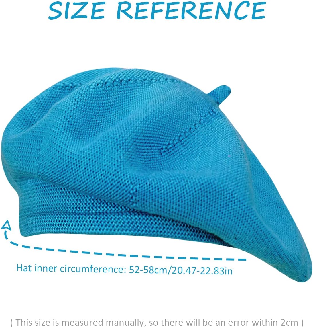 Gllutt Summer Knitted Thin Beret Hat for Women Slouchy Hat French Style Loose Soft Solid Color - Image 4