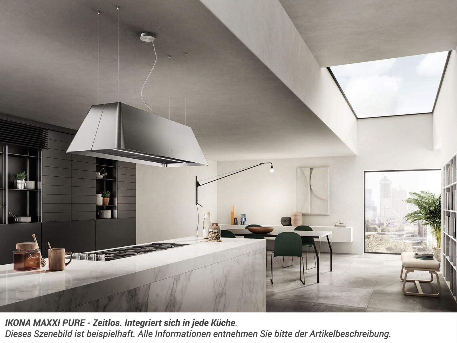 ELICA IKONA MAXXI PURE IX/F/120 CAPPA A ISOLA FILTRANTE INOX 120 CM ILL. LED PRF0171196