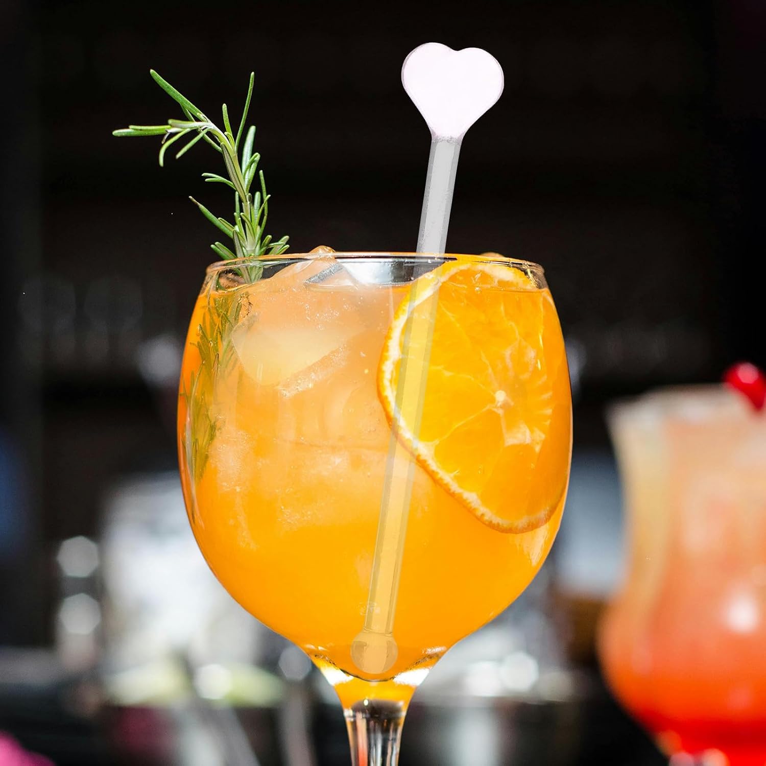 3pcs Heart Shaped Glass Swizzle Sticks for Coffee and Cocktails