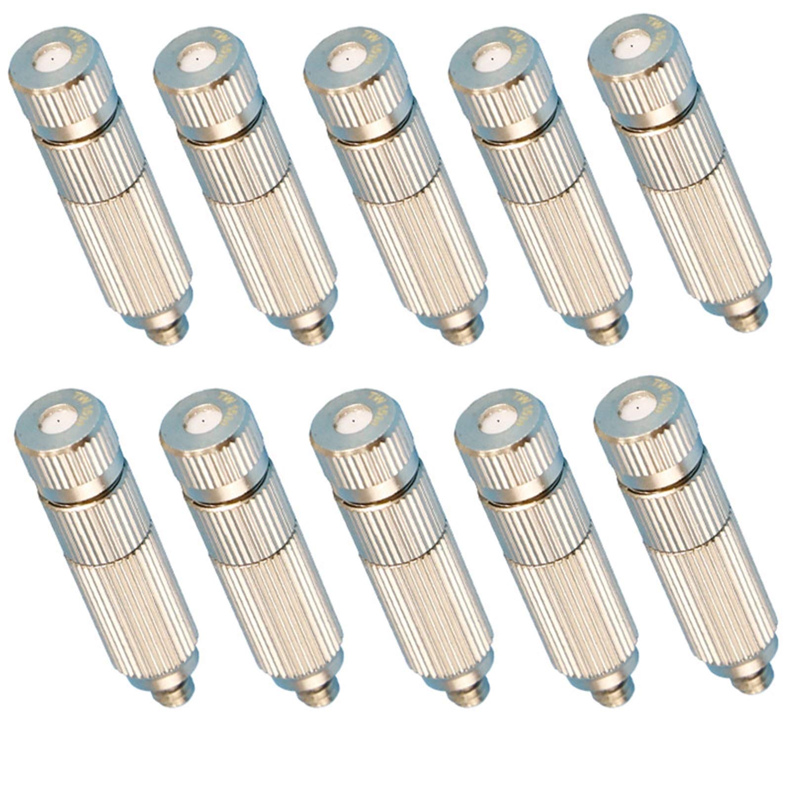 SOHNVWTGD 50pcs Misting Nozzle Kit for Cooling System Brass Mister Nozzles High Pressure 3/16" Threaded, Garden Water Mister, Fog Nozzles, Antidrip Fogging Spray Head (Size : 0.3mm)