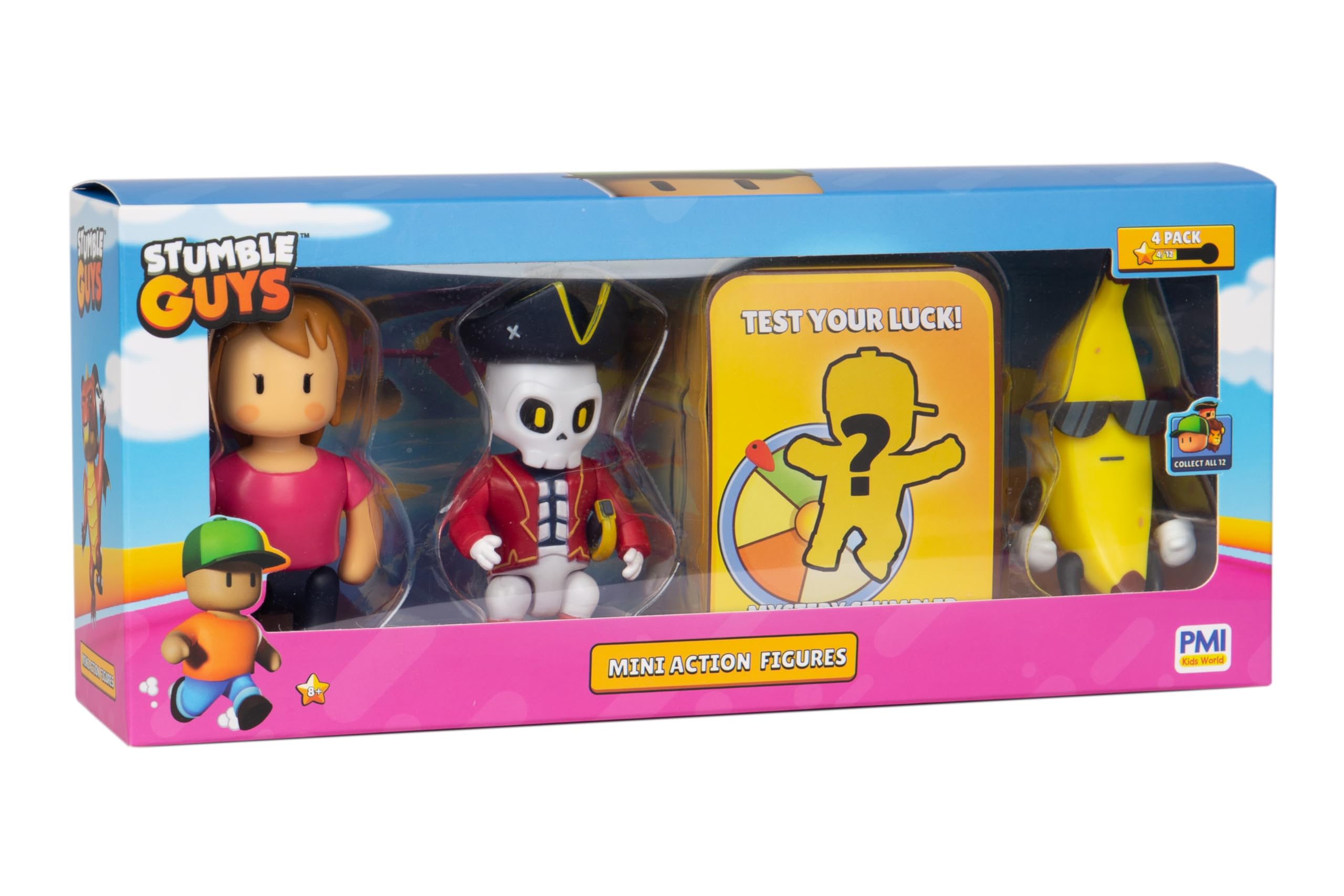 Rocco Giocattoli - Stumble Guys Action Figures 4 Pack Branch B cm 8