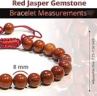 Vista 226 de Adjustable Crystal Bracelet – Gemstone Bead Bracelet with Adjustable Macrame String – Chic Gemstone Bracelet for Men and Women – 8mm Round Healing