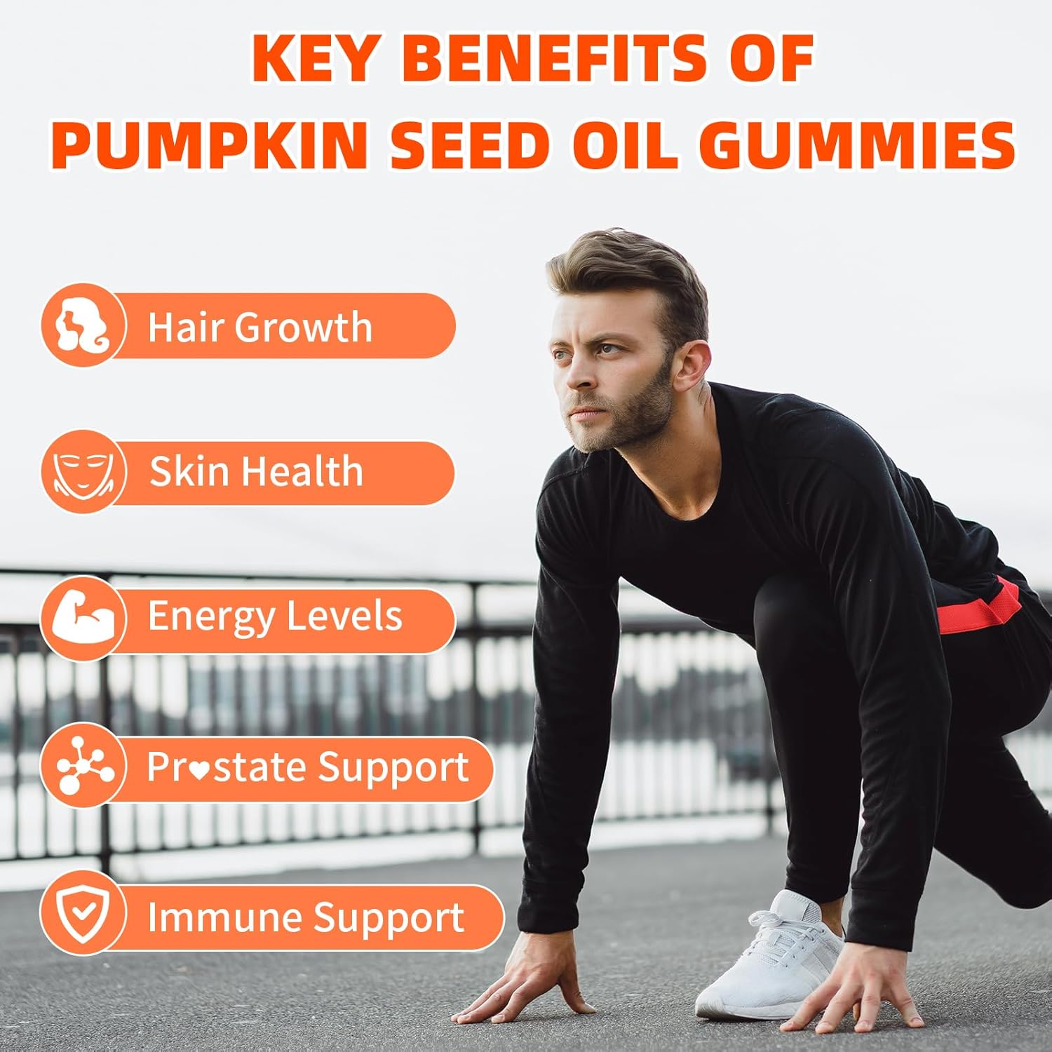Pumpkin Seed Oil Supplement Gummies 4000mg with Saw Palmetto for Hair Growth & Skin Health, High Pure Extract for Women & Men Extra Strength Pumpkin Seed, Strawberry Flavor, 60 Count - Image 4