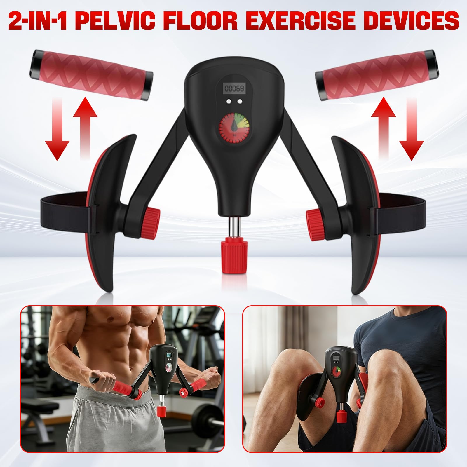 Kegel per Uomo - Attrezzi Palestra Casa - Attrezzo per Glutei - Pavimento Pelvico Uomo - Esercitatore Gambe 15-70 lbs per Tonificazione e Yoga, Adatto a Uomini e Donne
