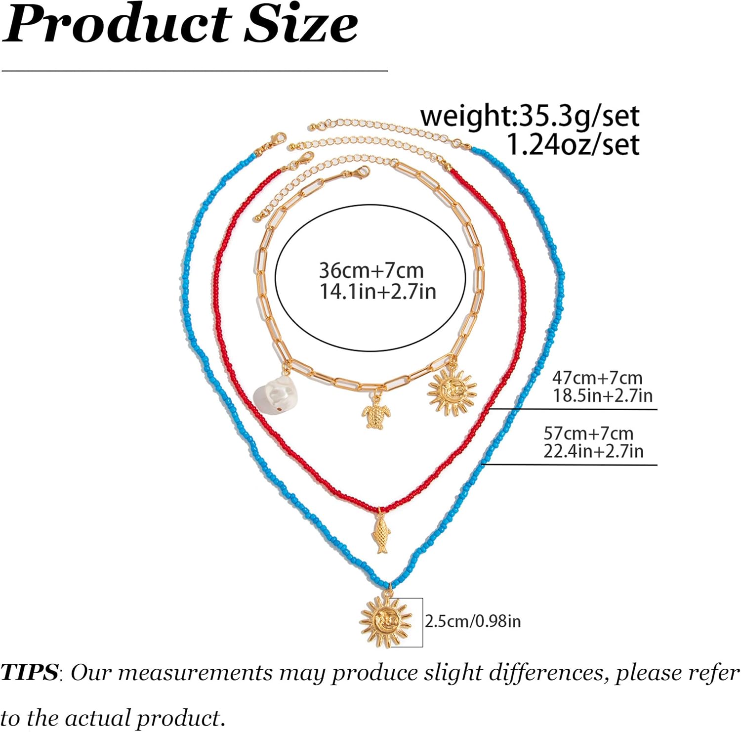 Roe Dolph Fish Charm Necklace Layered Fish Necklace Colorful Beaded Necklaces Layered Starfish Necklaces for Women Boho Jewelry - Image 6