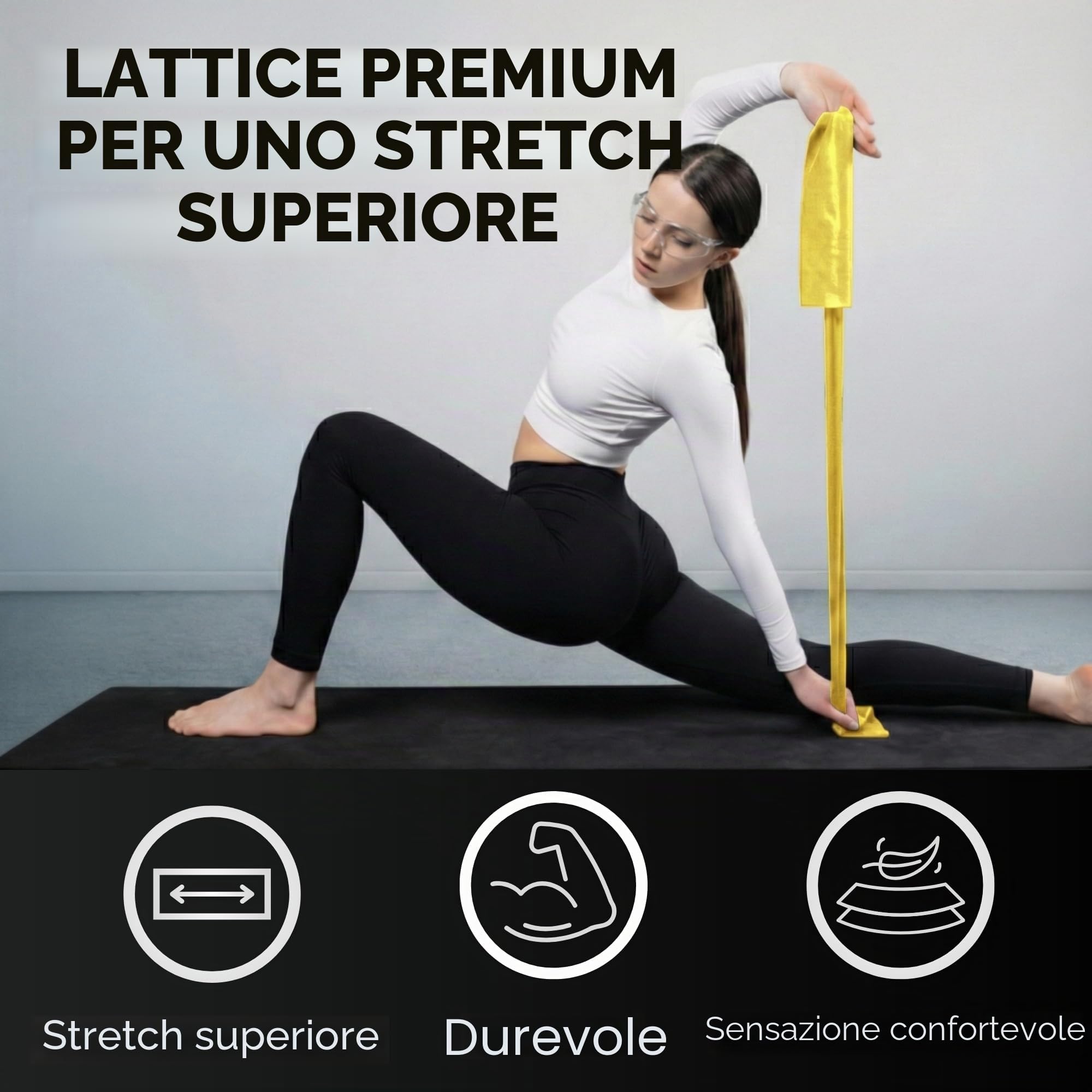 TheraBand Set da 1,50 m, Fascia da Fitness, Fascia Elastica per Allenamento del Corpo, Fascia di Resistenza, Fasce di Allenamento per la casa, Accessori per Il Fitness