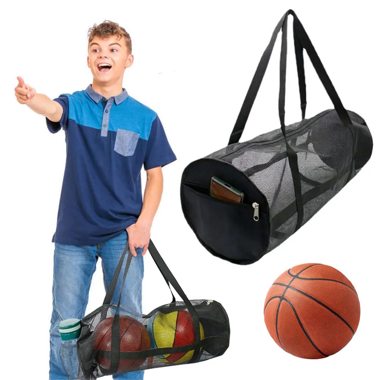 Bolsa de Gran Capacidad for 2 balones Deportivos: Baloncesto, Voleibol y fútbol para Pelotas