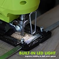 Vista 7 de FASTPRO Kit de sierra caladora inalámbrica de 12 V, sierra caladora eléctrica con 10 cuchillas y guía de bordes, incluye batería de 1.5 Ah, cargador