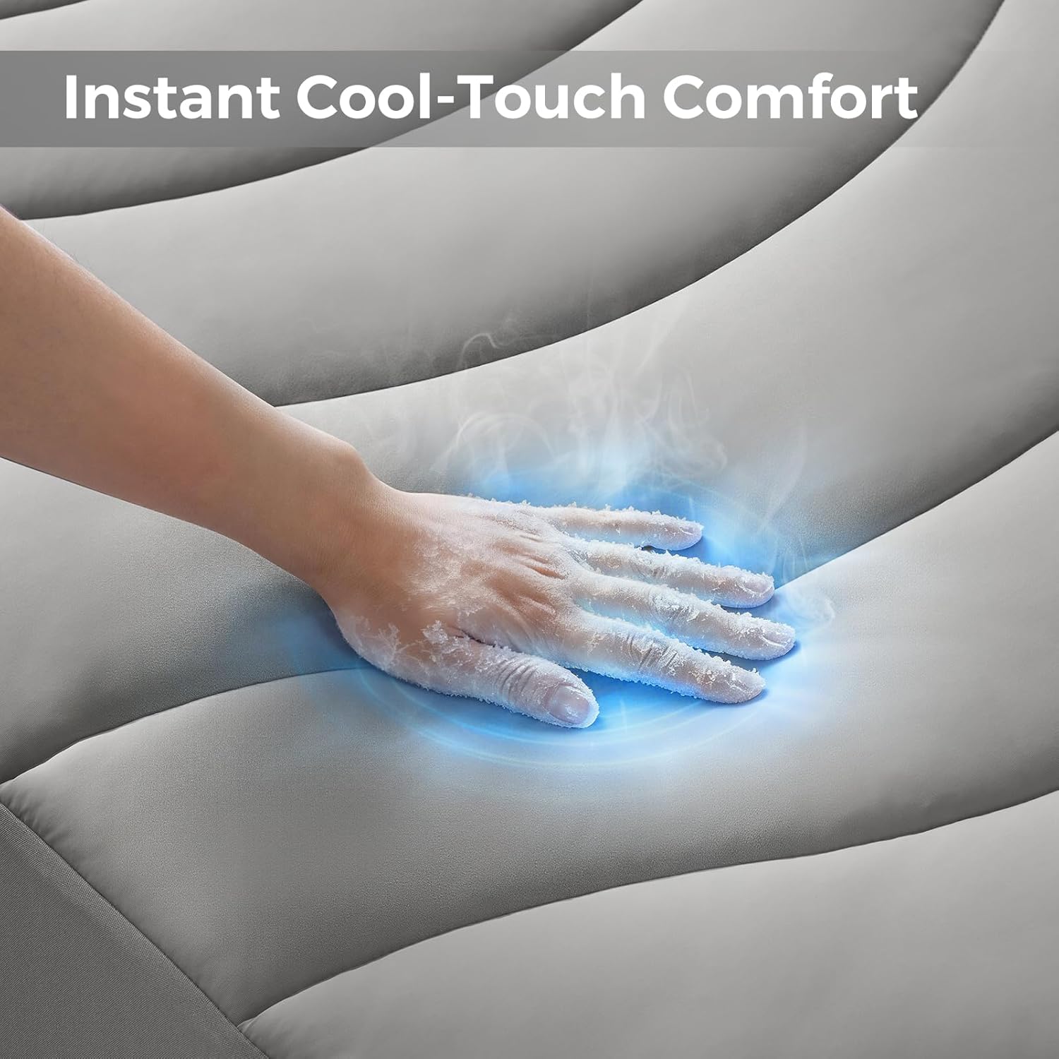 EASELAND Cooling Mattress Pad Queen Size for Hot Sleepers Pillow Top Mattress Cover Quilted Fitted Mattress Protector Breathable Mattress Topper with 8-21" Deep Pocket(60x80 Inches,Light Grey)