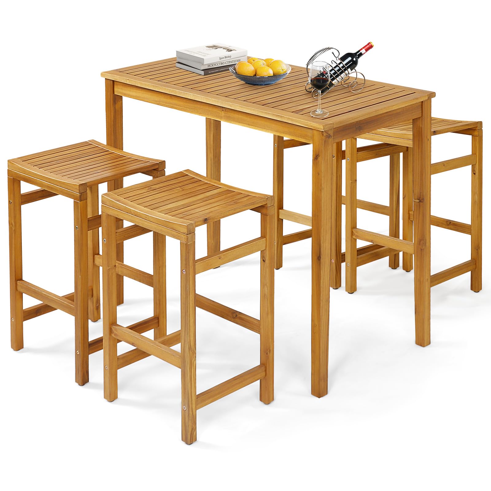 テーブル・チェア・ハンモック outside in KuruKaru Mid-High Table Amazon.com: Tangkula 6 Pieces Wicker Patio Dining Set
