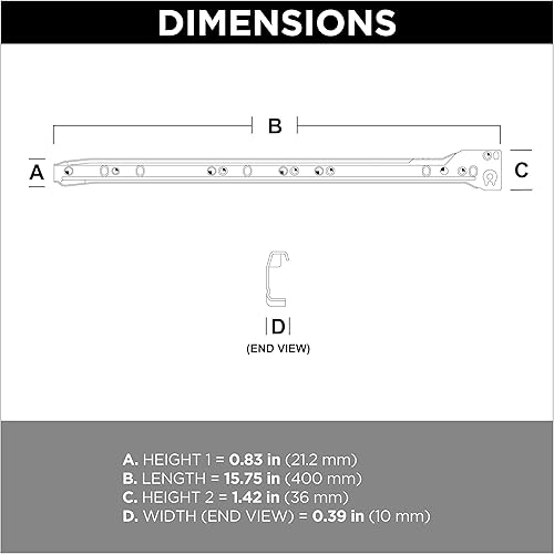 Miniatura 10 de Franklin Brass D68822K-W-B Deslizador de cajón de montaje inferior con cierre automático de 22 pulgadas, blanco, 5 pares
