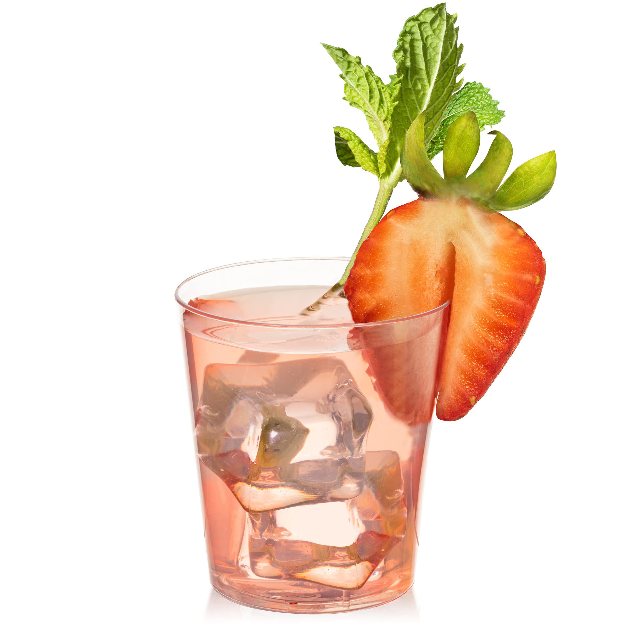 LSR LORESO 48 pcs Mini Plastic Round Dessert Cup 2 oz – Round Clear Plastic Shooter Dessert Cup for Serving Drink, Dessert, Sampling & Tasting – Reusable 48CT