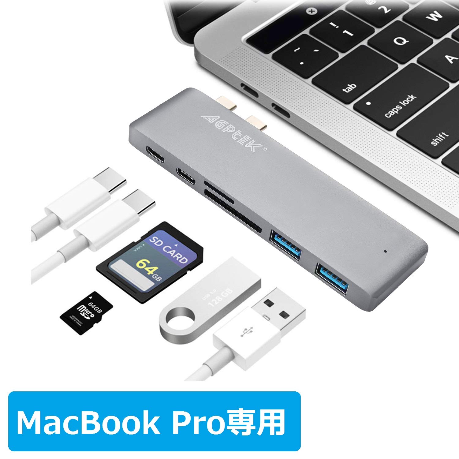 Amazon.co.jp: AGPTEK【6in1】MacBook Pro専用USB-Cハブ Thunderbolt 3
