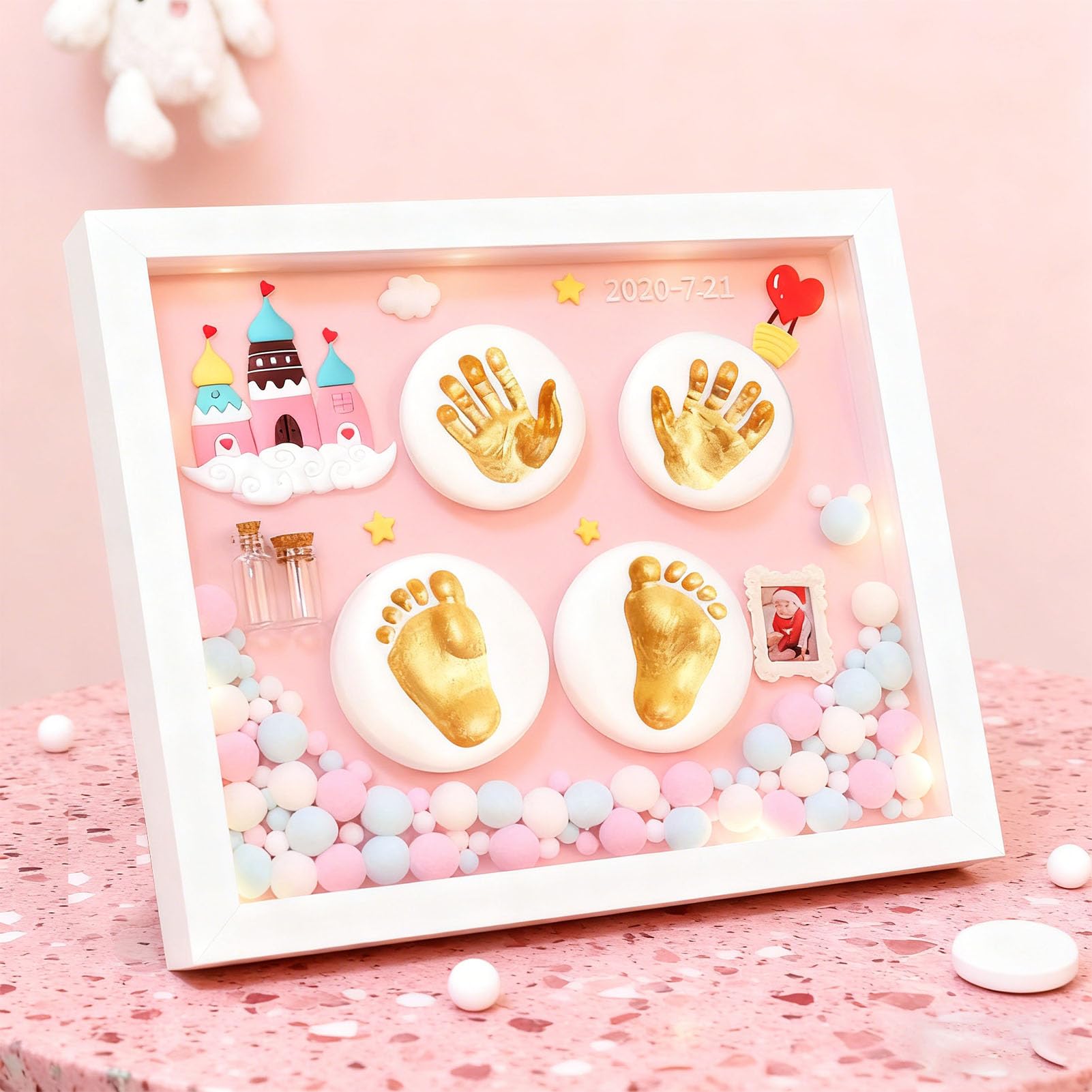 Baby - Handabdruck - Fu ß Abdruck - Maker - Set klarer Abdruck (Typ 2)