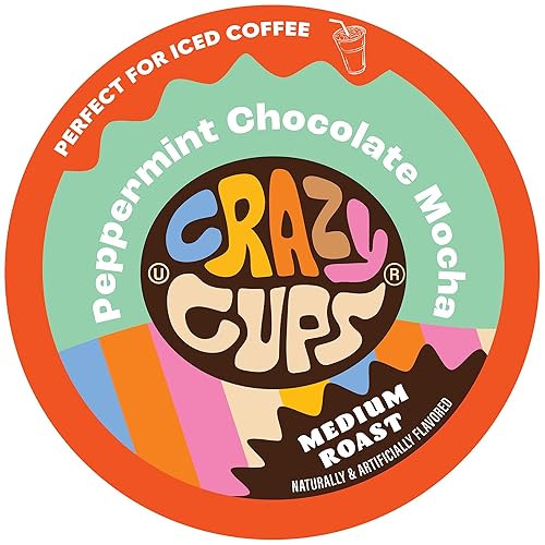 Crazy Cups - Cápsulas reciclables de café saborizado pmáquinas K-CupKeurig, caliente o helado, sabor a Peppermint Chocolate Mocha (moca de chocolate