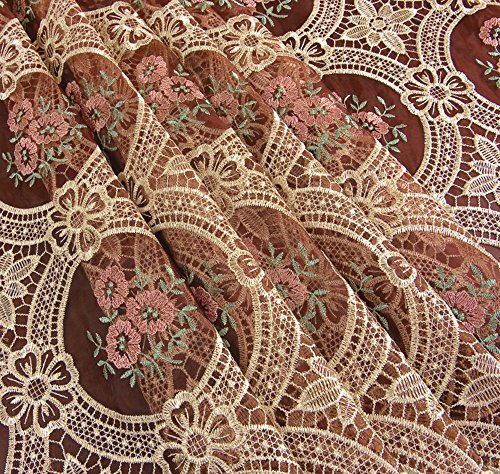 Simhomsen Vintage Burgundy Lace Tablecloth Embroidered Oval 60 × 84 Inch #TOP3