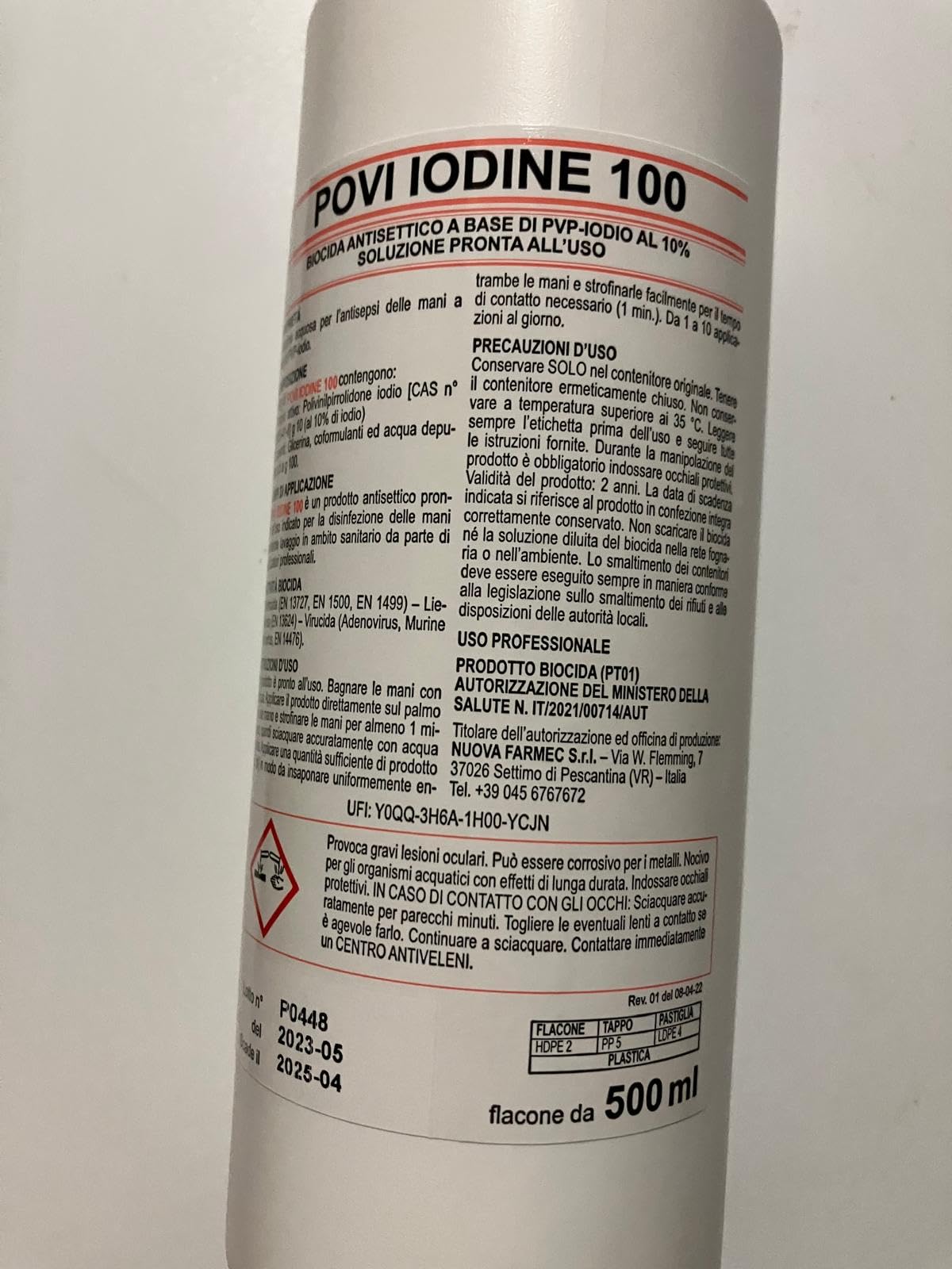 Iodopovidone Disinfettante Antisettico 500 Ml