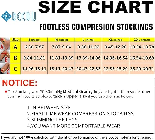 Miniatura 6 de DCCDU Thigh High Compression Stockings 20-30 mmHg Gradient Compression Medical Hose for Varicose Veins Swelling