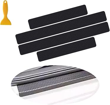 4 Pcs Car Door Sills Protector, Anti-Scratch Anti-Collision 4d Car Door Threshold Protection, Automotive Door Entry Guard 4 Pcs Universal Rubber Scratch Resistant Interior Accessories Black