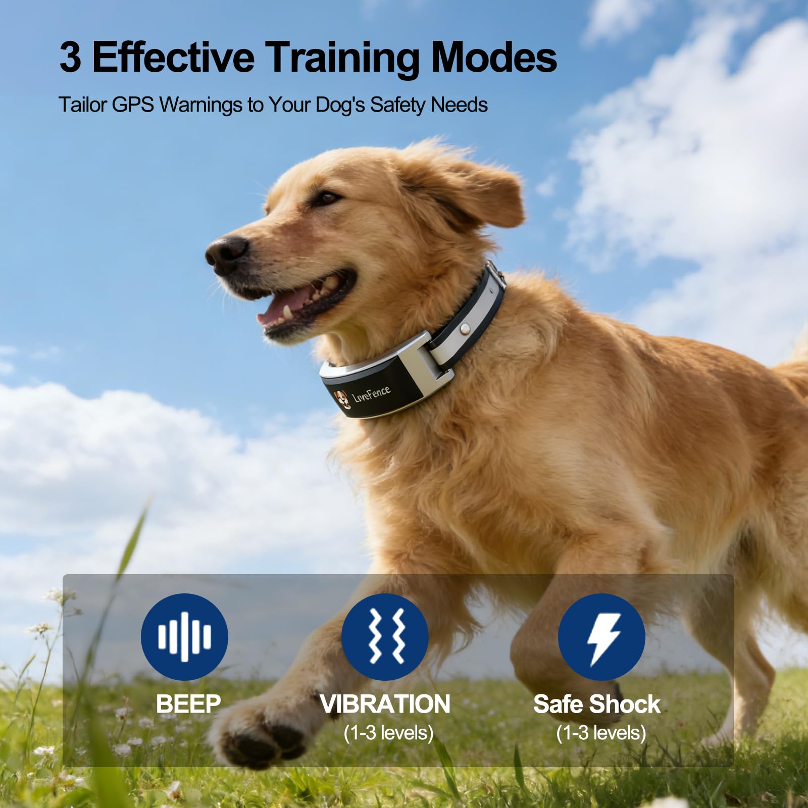 GPS Electric Dog Fence, Wireless Dog Fence, Subscription-Based System, Portable Fence for Outdoor Use, Rechargeable Waterproof Silicone Collar Adjustable for Dogs - image 6