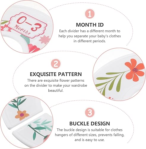 Miniatura 6 de Housoutil 6 separadores de armario para bebé, ropa de bebé, divisores de tamaño de armario, organizador de armario de bebé para guardería, ropa de