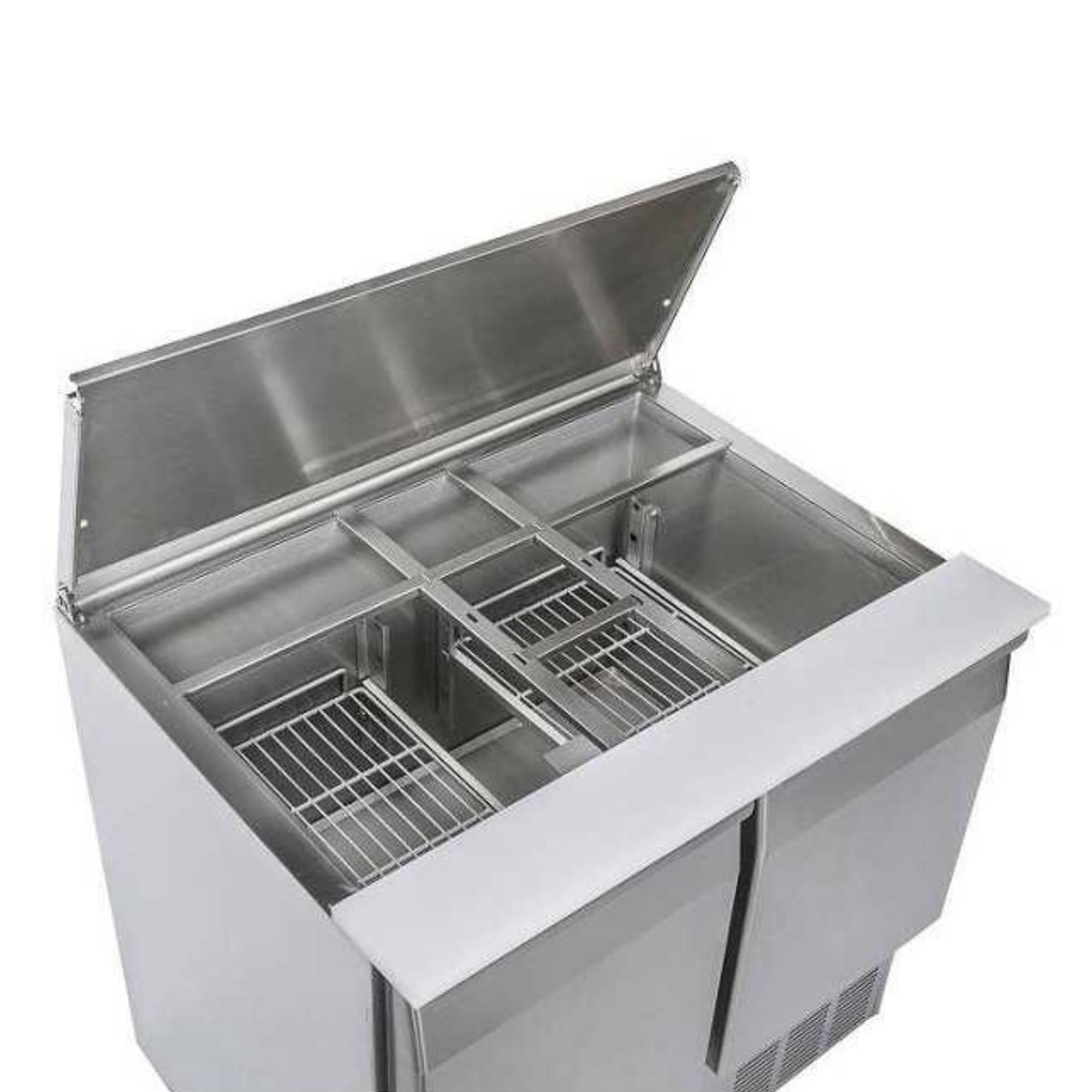 Saladette refrigerata professionale - 2 porte GN 1/1 - Piano in acciaio inox telescopico - 240 litri - Freddo Statico +2°C a +8°C