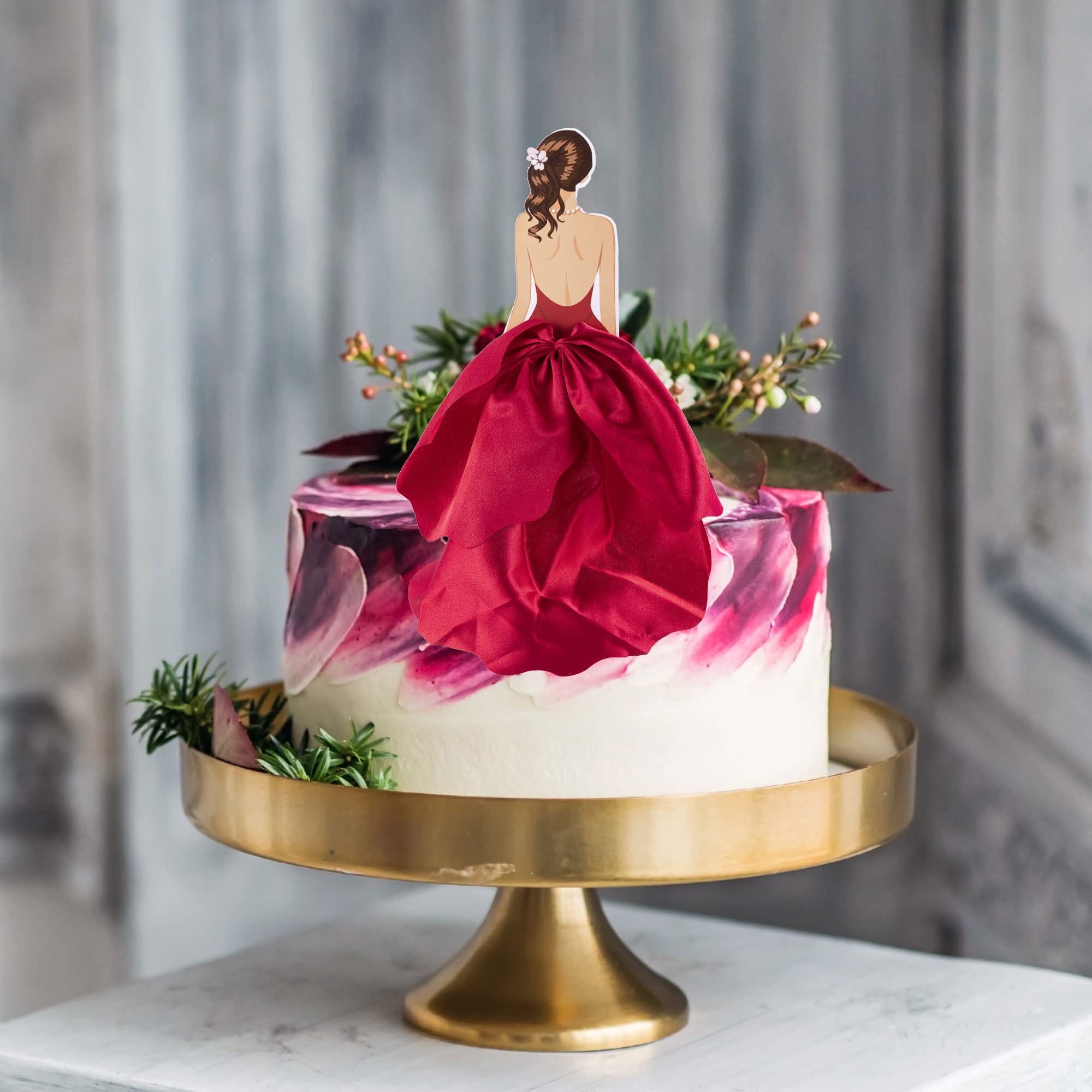 Amazon.com: 1Pc Red Women Back Silk Skirt Wedding Cake Toppers Bridal Theme  Cupcake Picks Bachelor party Birthday Party Cake Supplies Decorations :  Toys & Games