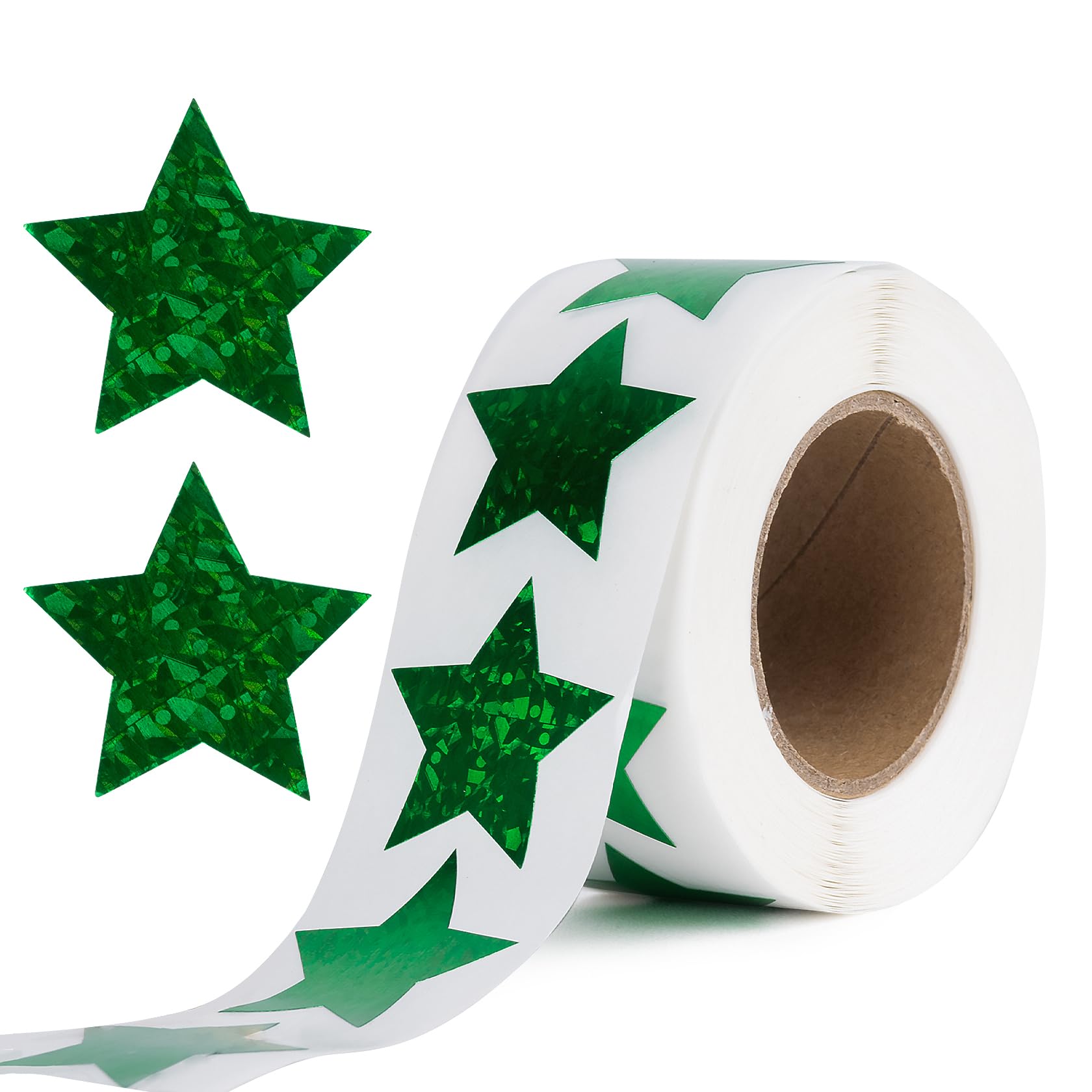 Dalababa 500 Pcs Star Stickers, 2.5cm Self Adhesive Sparkly Motivational Reward Stickers for Children Teacher Party - Green