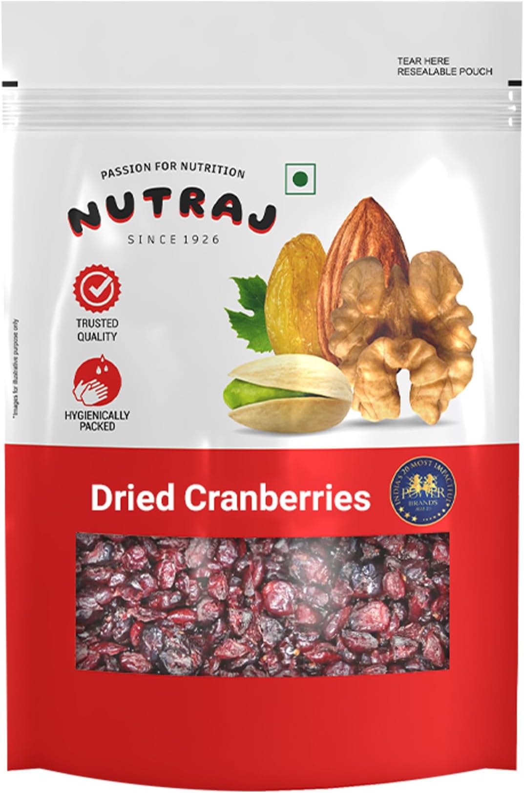 Nutraj USA Cranberries Whole and Dried 200g Pouch | Dry Fruits | Cranberry | Berries | Grocery Items.