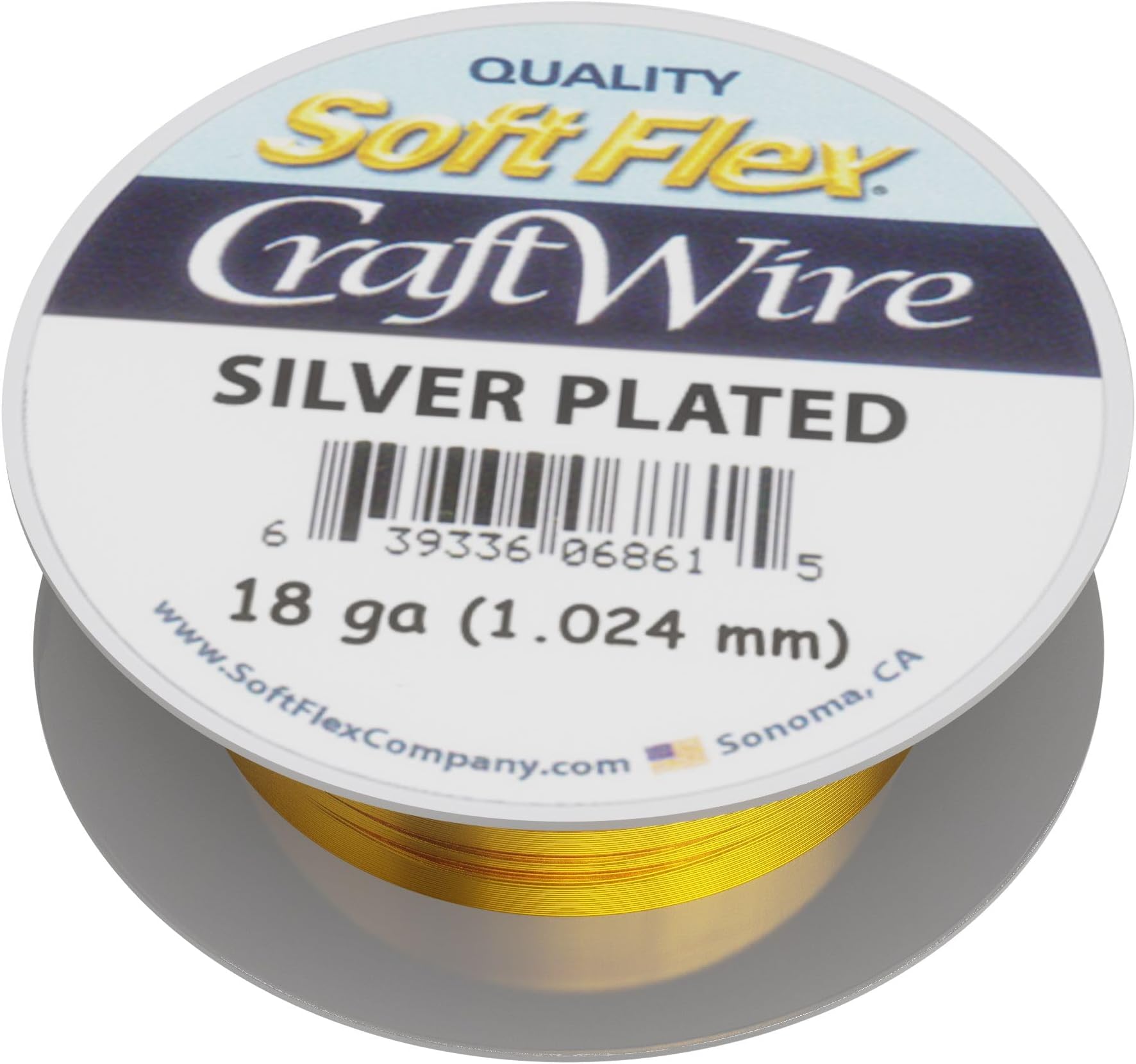 Soft Flex Craft Wire 20 Gauge - Silver Plating 1 Spool in a Pack - 6 Meters Jewelry Making Metal Wire