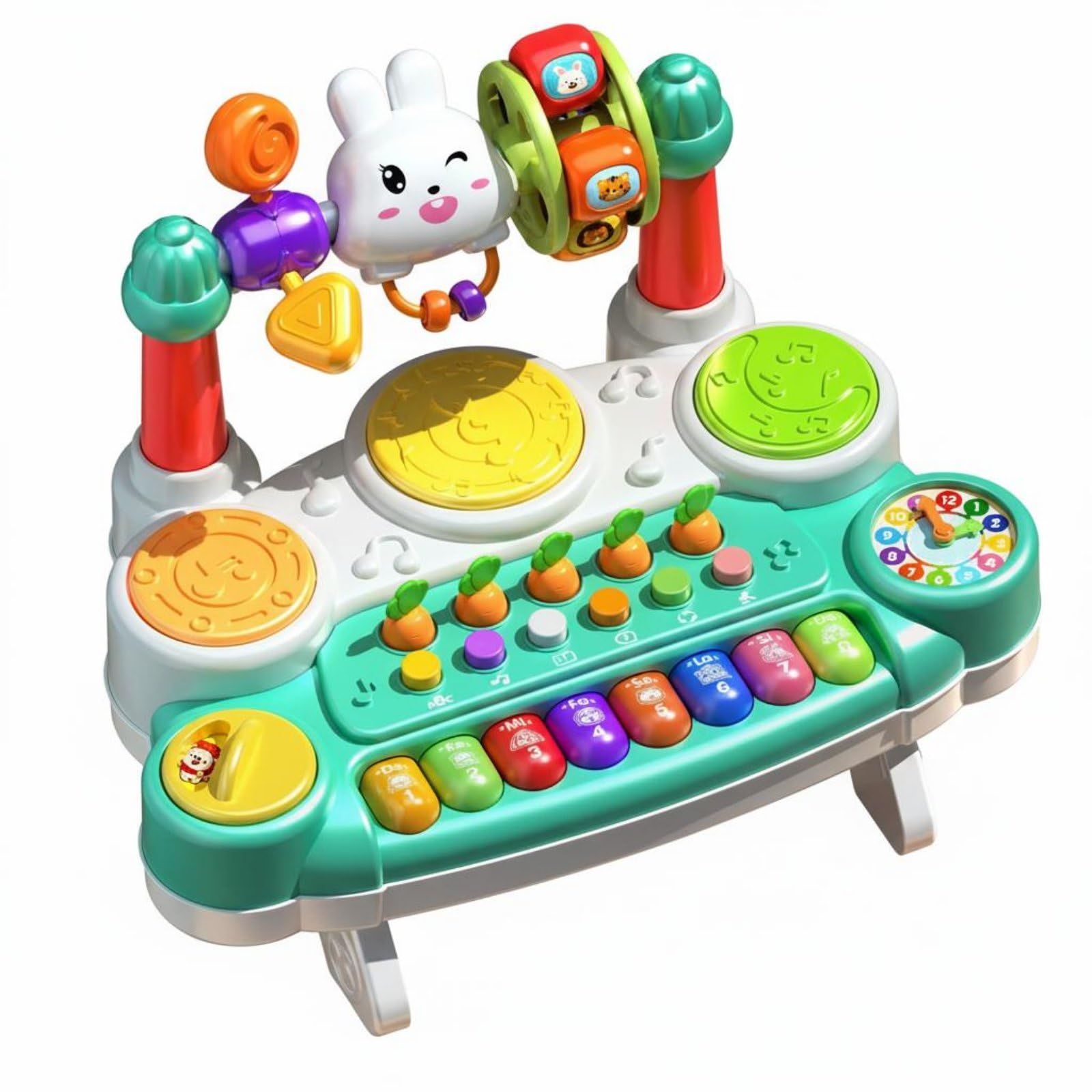baby phone toy early education musical pretend phone multi function for toddlers, infants, daycare, preschool, kindergarten, green rabbit battery|toys & hobbies | educational | music & ar