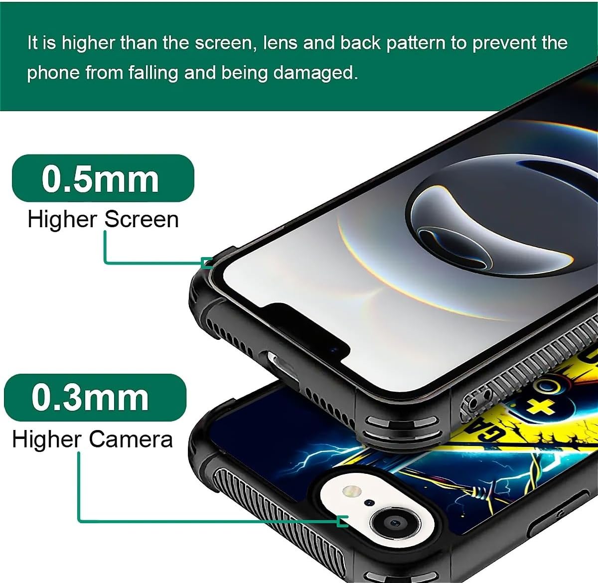 Case for iPhone 16e 6.1 inch,Four Corner Airbag Protection Design Soft Silicone Frame Personalized Pattern Case Compatible with iPhone 16e for Men-Gamer Zone - Image 5