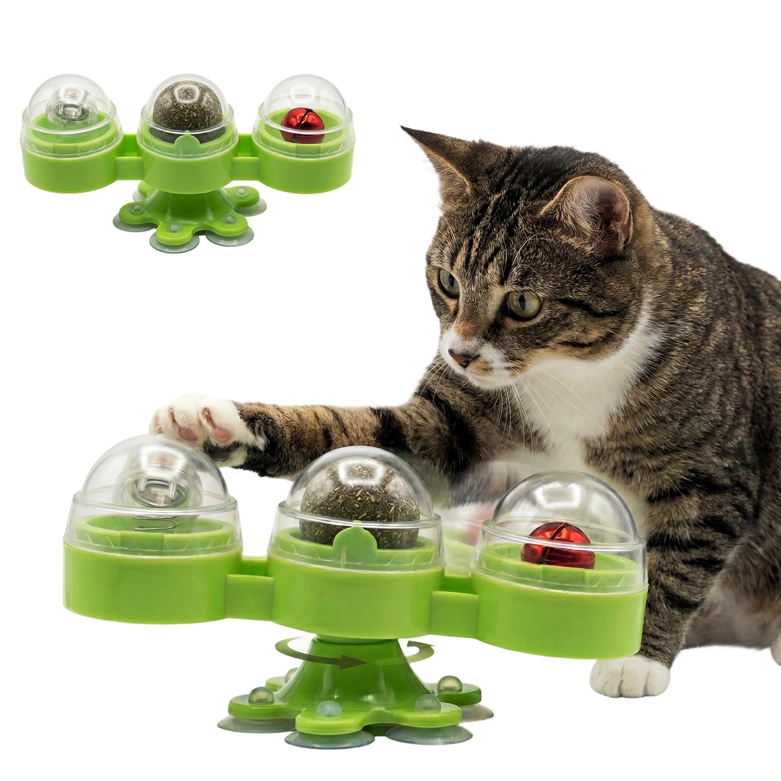Jouet rotatif pour chat Walfront ventouse puissante et soin dentaire à mâcher