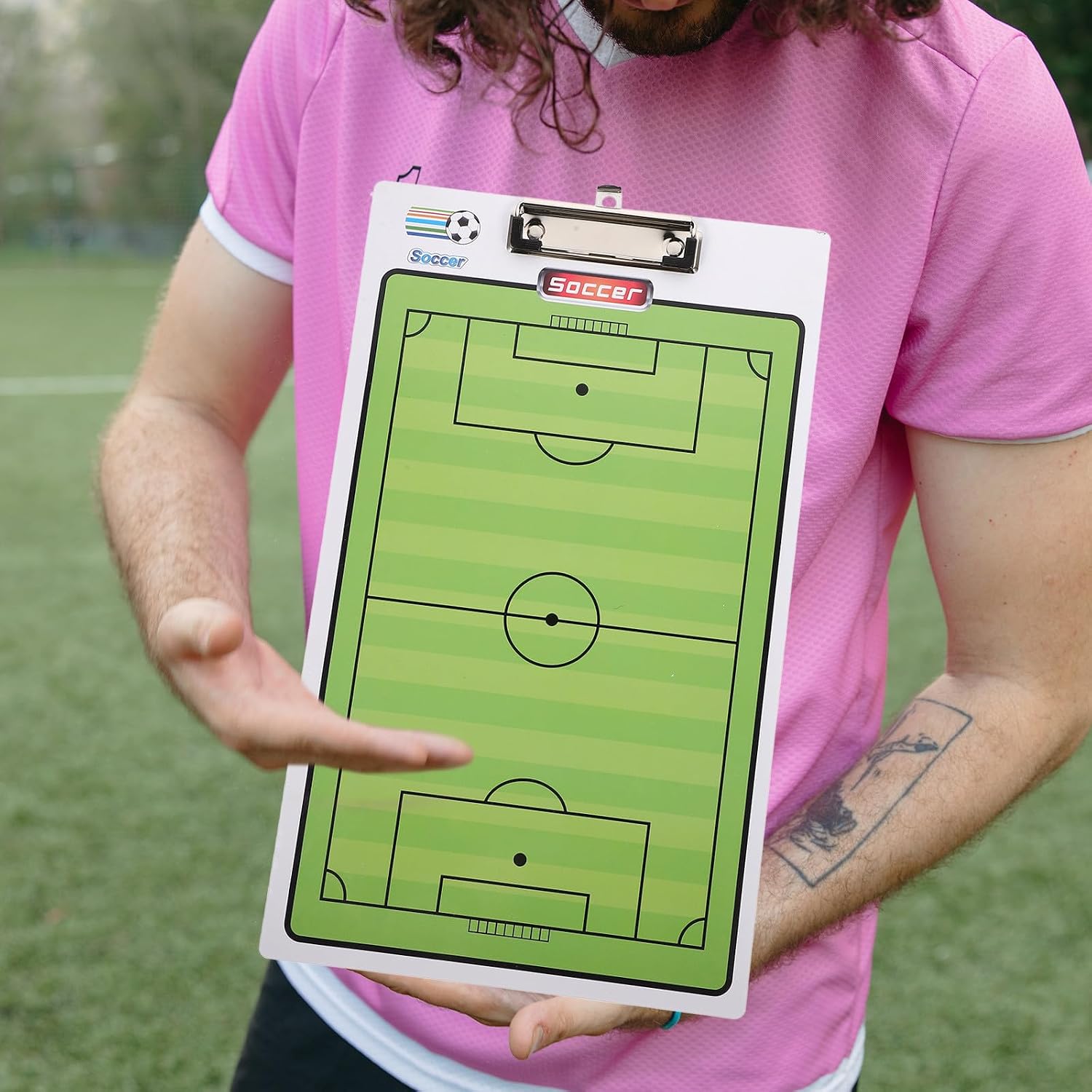 Didiseaon Lightweight PVC Soccer Tactical Training Board for Strategy Game and Soccer Match Easy to Use Football Whiteboard and Planning Board with Useful Competition Features