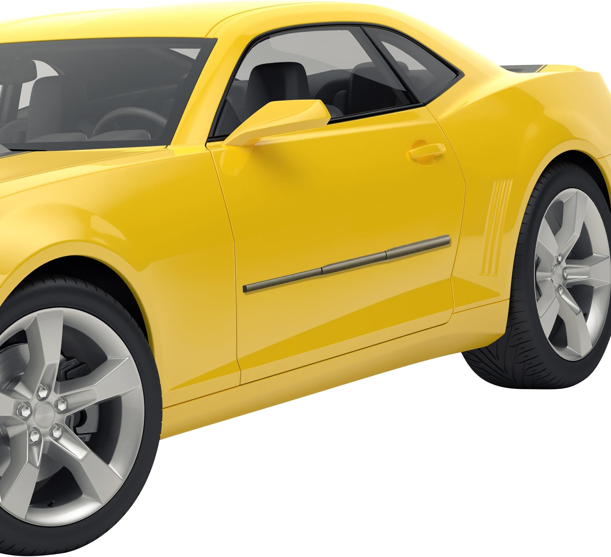 Dent Prevent Car Door Protector - Removable Magnetic Strips, Customizable Fit, Prevents Dents, Scratches & Dings, Set for 2-Door Vehicles, Matte Black