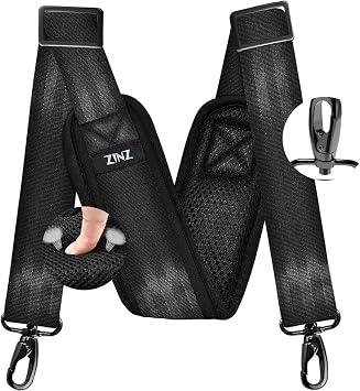 ZINZ 77 Inch Shoulder Strap Univesal Bag Strap with Fixed Pad Ultra Thick Plus Long & Breathable Cushion, Replacement Strap for Bags,Black