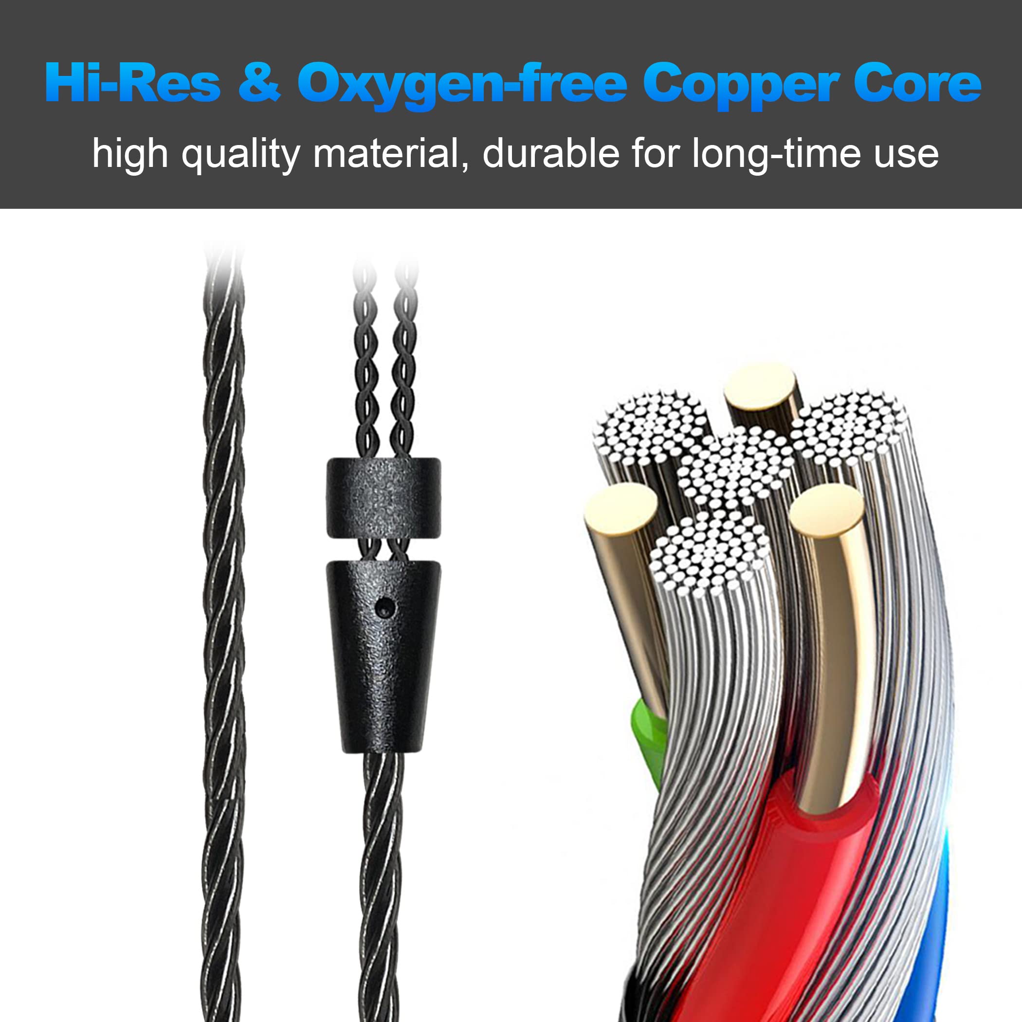 Hmusic IEM Écouteurs filaires stéréo HiFi