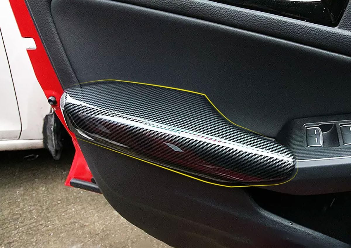 Inner Door Panel Decoration Compatible With Honda Civic 11TH GEN 2026 2025 2024 2023 2022 Door Panel Armrest Cover Trims Interior Car Accessories ABS 4PCS(Carbon Fiber Style)
