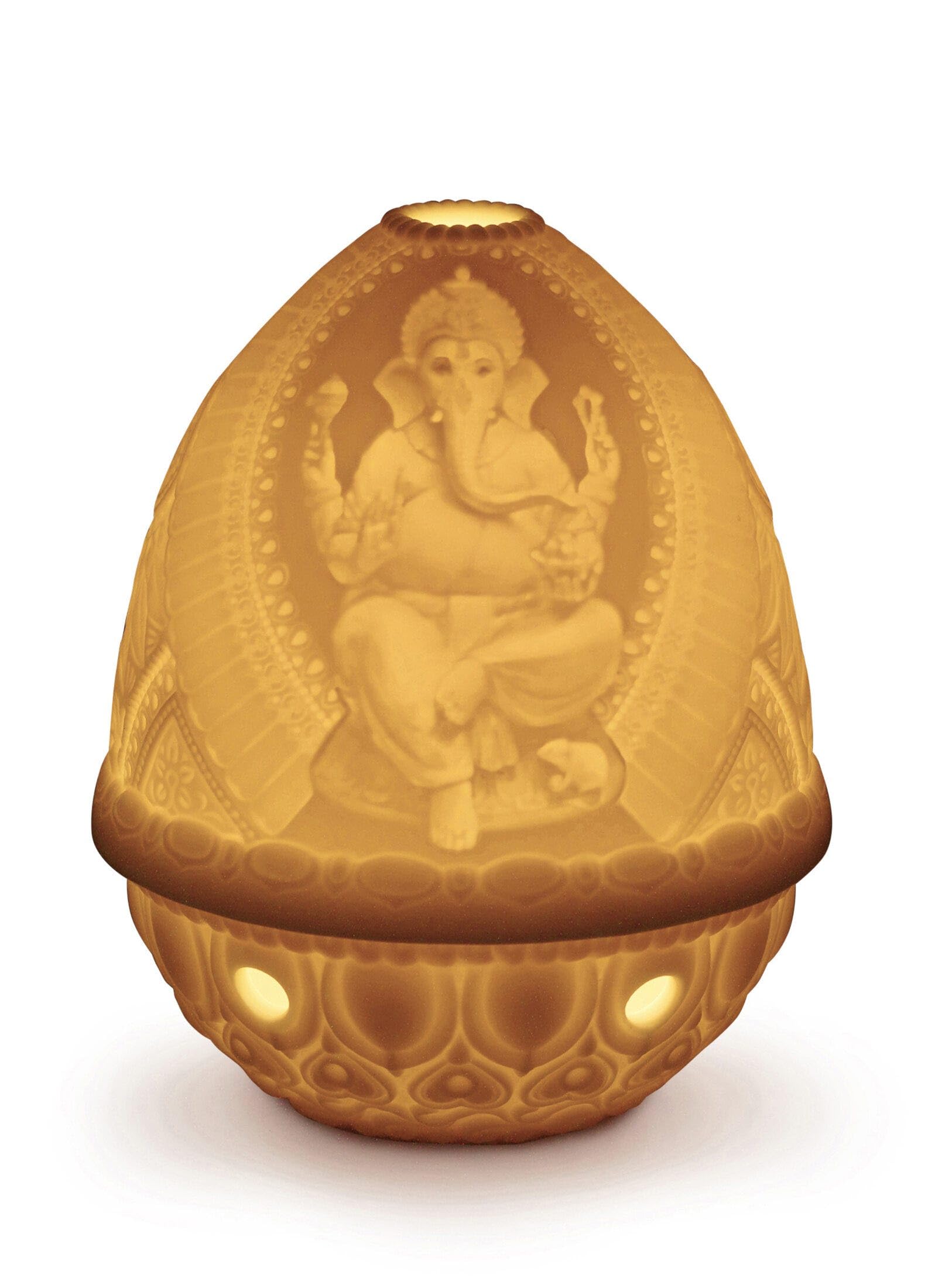 Lladró White Lord Ganesha Lithophane. Porcelain Litophane.