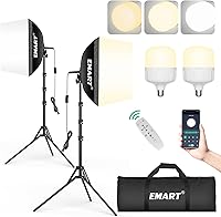 EMART 16x16 Pull Softbox Lighting Kit (2-Pack): 50W APP/Remote Control LED Bulbs, 3000K-6000K, Pro Studio Lights for Portrait, Video & Product Photography
