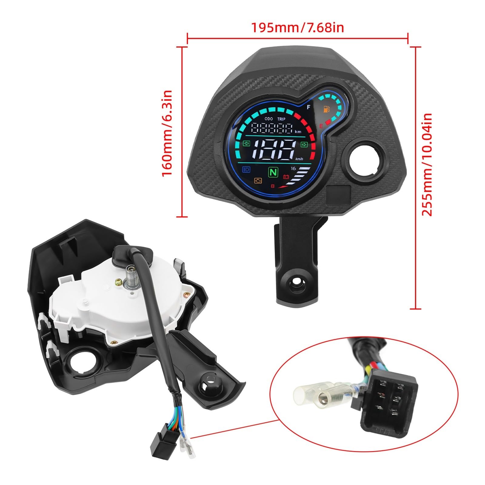 Moto Velocímetro Tacómetro Panel de instrumentos digital para motocicleta, tacómetro, velocímetro, voltímetro para Navi 110