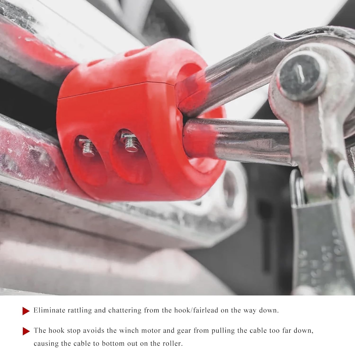 Sun Walker Winch Cable Hook Stopper, Rubber Winch Cable Saver with Hex Wrench for Synthetic Rope & Wire, Rope Line Stopper to Prevent Pulling Bounce and Abrasion for ATV UTV Winches (Red)