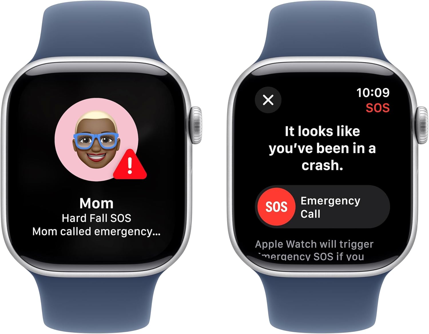 Apple Watch Series 10 [GPS + Cellular 42mm case] Silver Aluminum Case with Denim Sport Band - S/M (Renewed)