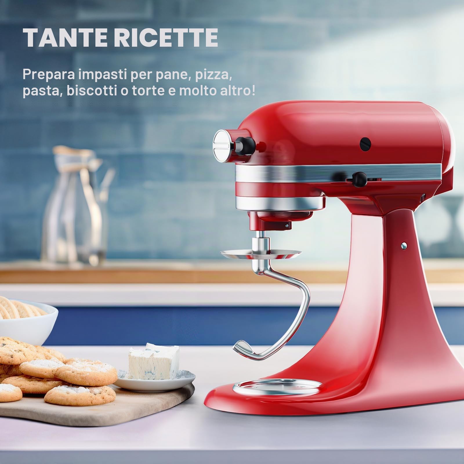 COFUN Gancio per impasto in acciaio inox per KitchenAid, si adatta all'impastatrice a colonna con testa inclinabile per KitchenAid 4,5-5Qt, sostituisce gli accessori per Kitchen Aid