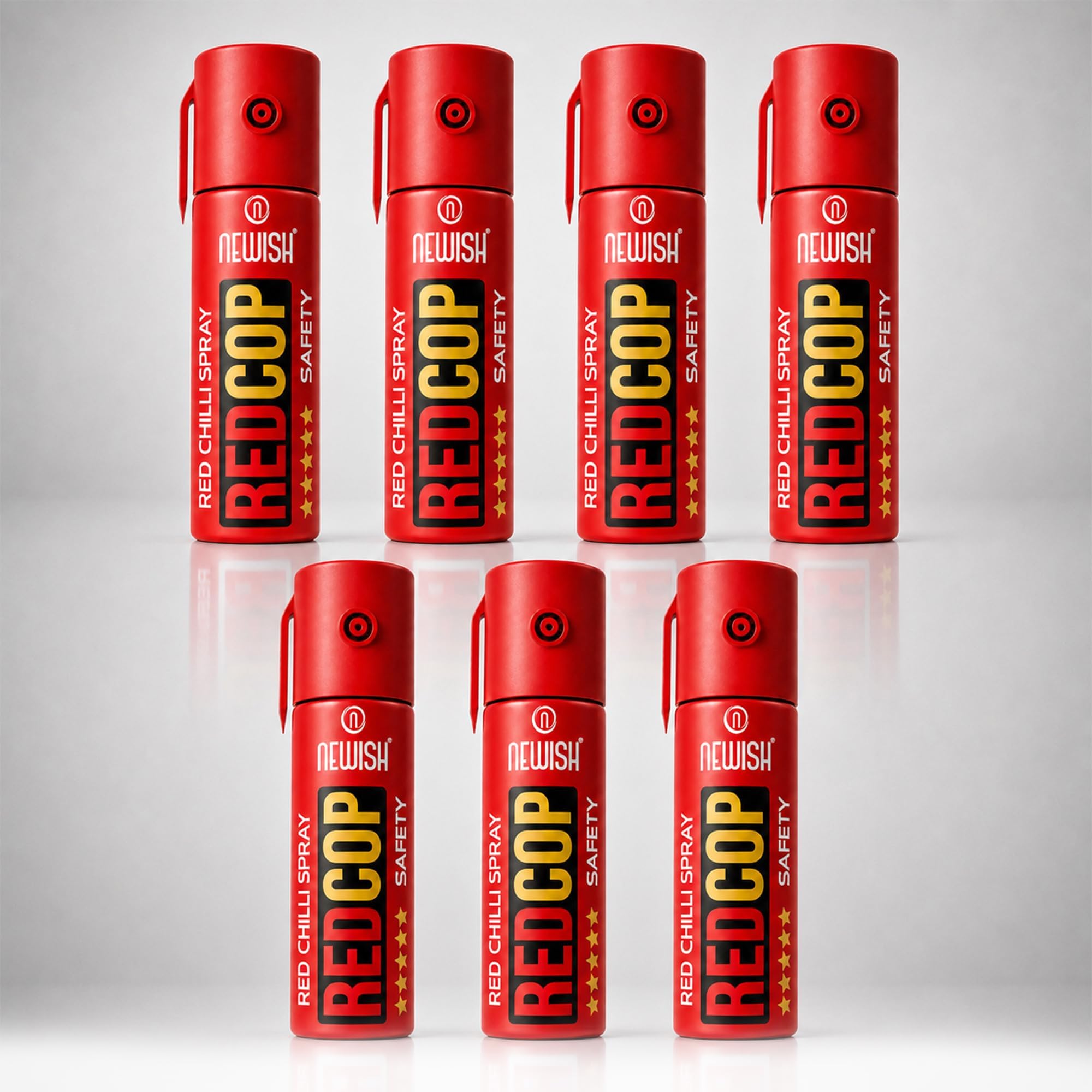 Newish Red Chilli Self Defense Spray 55 ML (Pack of 7) | Pocket-Sized Safety Spray for Women, Men & Travelers | Night Walks, Outdoor Protection, Quick-Action, Non-Lethal, Legal, 15 ft Range