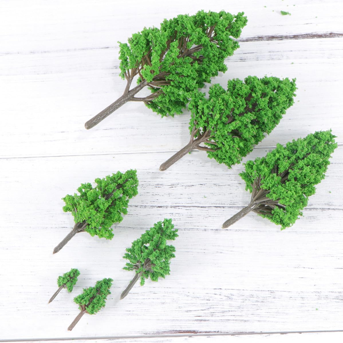 CALLARON 7 Pcs Garden Landscape Plastic Poplar Tree Model for DIY Scenery