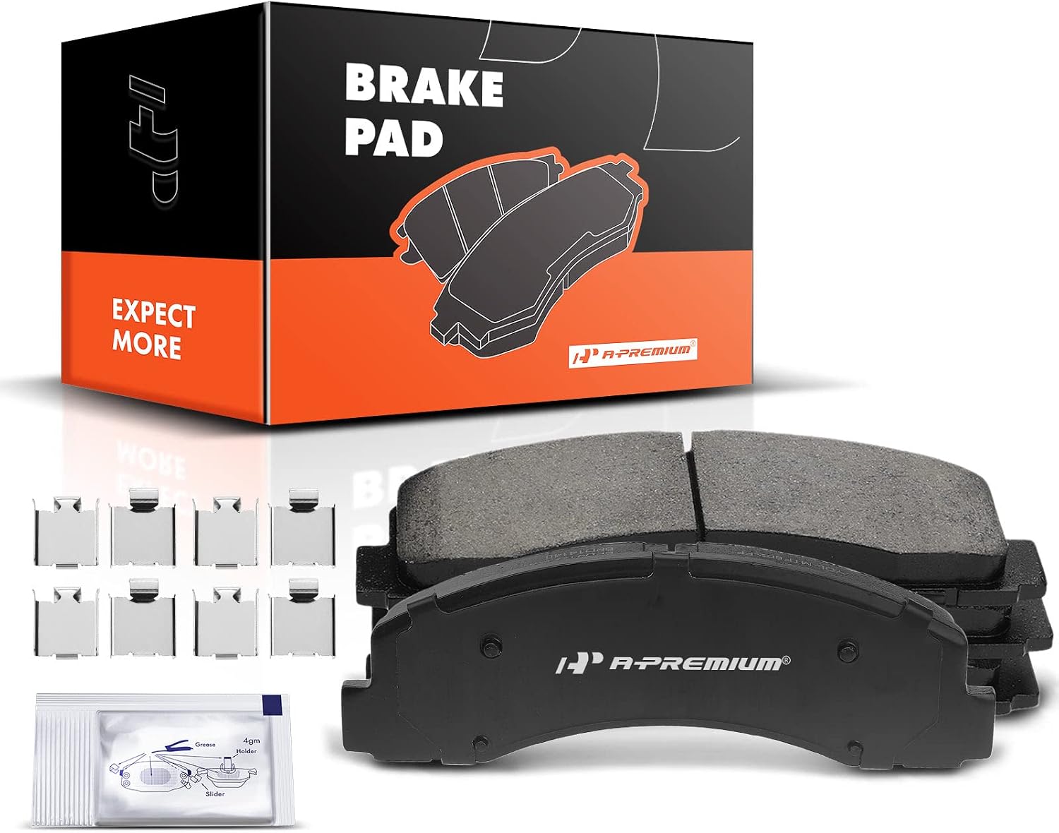A-Premium Front Ceramic Brake Pads Set Compatible with Ford and Lincoln Models - For F-150 2010-2020, Expedition 2010-2021, Navigator 2010-2021, with Hardware, 4-Pack